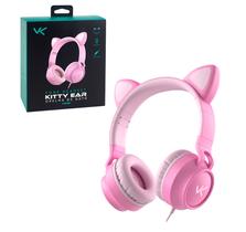 Fone Headset de Gatinho Rosa Microfone Headphone Cat Gamer Som de ótima qualidade