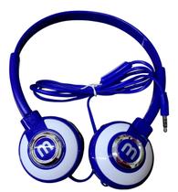 Fone Headset Estéreo Com Microfone Fio Cor Azul