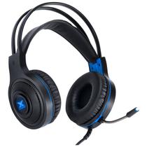 Fone Headset Gamer Com Microfone Flexivel Lugh Led Azul Usb