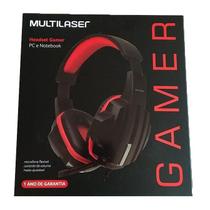 Fone Headset Gamer com Microfone P2 Preto/Vermelho Multilaser - PH120