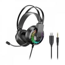 Fone Headset Gamer com Microfone Rotativo LED OVLENG GT68