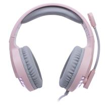 Fone headset gamer pink fox hs414 usb oex rosa
