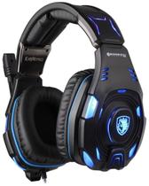 Fone Headset Gamer Sades Knight Pro Audio BY Bongiovi DPS - Preto/Azul