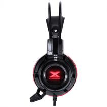 Fone Headset gamer taranis V2 P2 com microfone-Preto e vermelho - VINIK