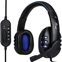 Fone Headset Gamer Usb Led Microfone Kp-359 Knup Azul