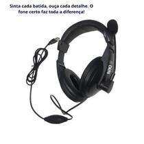 Fone Headset Home Office Telemarketing Callcenter Usb Modelo H750 Com Botão Mute Controle de Volume