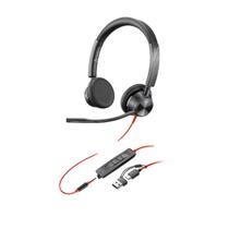 Fone headset office hp poly 3225 stereo usb-c/usb-a preto 8x221aa