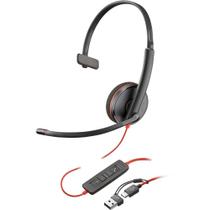 Fone headset office hp poly blackwire c3210 usb preto 8x214aa