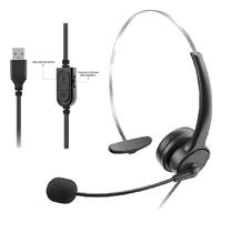 Fone Headset USB Mono Fone Call Center Cabo 2m Fone Headset USB Mono Fone Call Center Cabo 2m