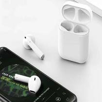 Fone i12 Branco TWS In Ear Bluetooth com Estojo Carregador