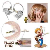 Fone In Ear Stereo Com Fio Para Minitor de Palco Super Bass Compativel Com Shure Sennheiser TSI