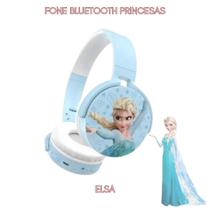 Fone Infantil Colorido Princesas Bluetooth Sem Fio C/ Ajuste