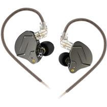 Fone KZ ZSN Pro Cinza Sem Microfone In Ear Retorno Palco 1BA+1DD 3.5mm Monitor Profissional Híbrido