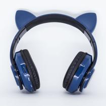 Fone Orelha de Gato confortável Led Wireless Azul Fone Orelha de Gato confortável Led Wireless Azul