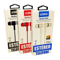 Fone Ouvido Auricular Estereo com Microfone P2, Lelong LE-0202, Cores Variadas