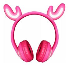 Fone ouvido bluethooth s/fio rena c/led hf-c241bt rosa