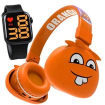 Fone Ouvido Bluetooth Infantil Monster + Relogio Led Digital