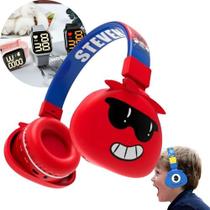 Fone Ouvido Bluetooth Infantil Monster + Relogio Led Digital Fone Ouvido Bluetooth Infantil Monster + Relogio Led Digital
