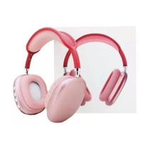 Fone ouvido bluetooth starmega st-153 headset c/microfone sem fio wireless rosa c/ vermelho