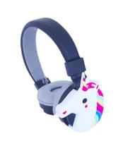 Fone ouvido cartoon unicornio c/microfone e c/fio preto