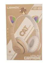 Fone Ouvido Earphone Wir Cat Lehmox Lef950 Color Led Marrom