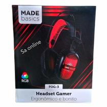 Fone Ouvido Gamer Streamer Headset Microfone E Led