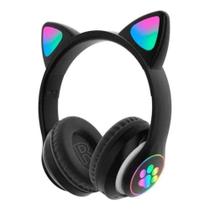 Fone Ouvido Headphone Orelha Gato Bluetooth Infantil P2 Led