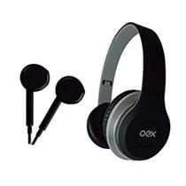Fone Ouvido Headset + Fone Ouvido Auricular Combo Oex Hf 100