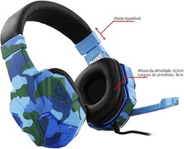 FONE OUVIDO HEADSET GAMER CAMUFLADO AZUL DUST CAMO PRO X33(VIDEO GAMES , TABLETS , PÇ e CELULAR )