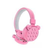 Fone Ouvido Infantil Minnie Rosa Orelhinhas Pop It Bluetooth