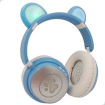 Fone Ouvido Led De Gatinho Bluetooth Sem Fio Rosa Azul Color Portátil Dobrável Wireless Infantil Adulto