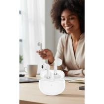 Fone Ouvido Sem Fio Bluetooth TWS LED Branco Autonomia Fone Ouvido Sem Fio Bluetooth TWS LED Branco Autonomia
