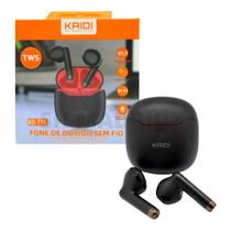 Fone Ouvido Stereo Earphone Sem Fio Bluetooth v5.1 Original Kaidi TWS Smart Touch Preto C/ Garantia e Nota Fiscal