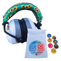 Fone Redutor de Barulho Girassol Abafador Acolchoado 26Db Com Jogo