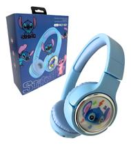 Fone Stitch Azul Sem Fio Perfeito para Estudar, Brincar e Ouvir Música!