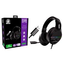 Fone usb com microfone gamer 7.1 rgb 5+ preto y5-2000