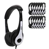 Fones Avid AE-35 Brancos para Sala de Aula Pacote com 12 Unidades Cabo de 1,8m
