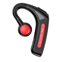 Fones de ouvido abertos Fones de ouvido sem fio Bluetooth de condução óssea única com ganchos, microfone, fones de ouvido, impermeáveis, bateria de longa duração, para exercícios, esportes, corrida, Android, iOS, sem plugue de ouvido, vermelho