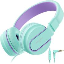 Fones de ouvido AILIHEN I35 On-Ear 93dB com volume limitado para crianças verde/roxo