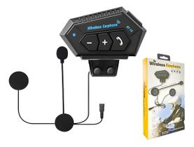 Fones De Ouvido Bluetooth 5.0 Para Capacete Com Microfones Intercomunicador