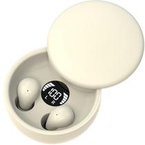 Fones de ouvido Bluetooth 5.4 mini invisíveis MSHUKCOE, caqui