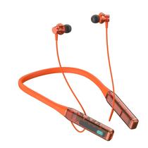 Fones de ouvido Bluetooth com fita de pescoço, display LED genérico, laranja