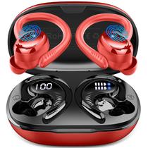 Fones de Ouvido Bluetooth Esportivos Hupoaf 5.4, 50h, IP7, Vermelho Fones de Ouvido Bluetooth Esportivos Hupoaf 5.4, 50h, IP7, Vermelho