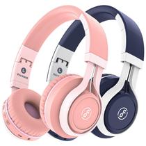 Fones de ouvido Bluetooth FIUPIA Kids 22H Playtime com microfone, pacote com 2 unidades