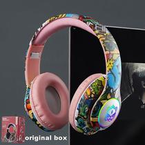 Fones de ouvido Bluetooth Fones de ouvido sem fio para crianças com microfone e luz