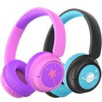 Fones de ouvido Bluetooth iClever BTH22 Kids 60H Play Time, pacote com 2