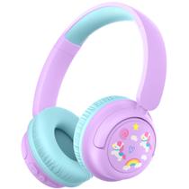 Fones de ouvido Bluetooth iClever BTH22 Kids 60H Play Time roxo/verde Fones de ouvido Bluetooth iClever BTH22 Kids 60H Play Time roxo/verde