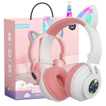 Fones de ouvido Bluetooth KERHAND Unicorn Kids dobráveis brancos