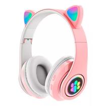 Fones de ouvido Bluetooth Pink Cat Ears LED Lights, alcance de 20 m Fones de ouvido Bluetooth Pink Cat Ears LED Lights, alcance de 20 m