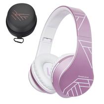Fones de ouvido Bluetooth PowerLocus Over Ear com microfone roxo